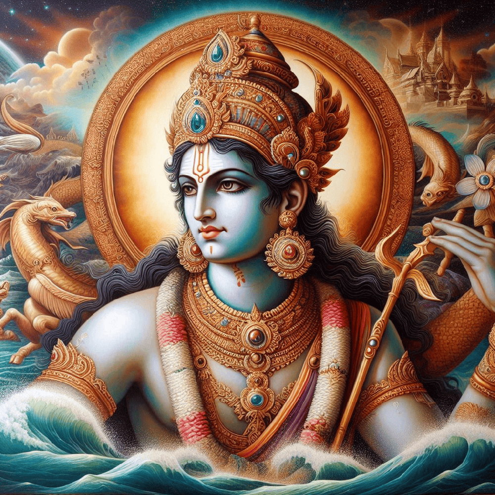 Lord Vishnu, or a representation of Jupiter's influence on this nakshatra.